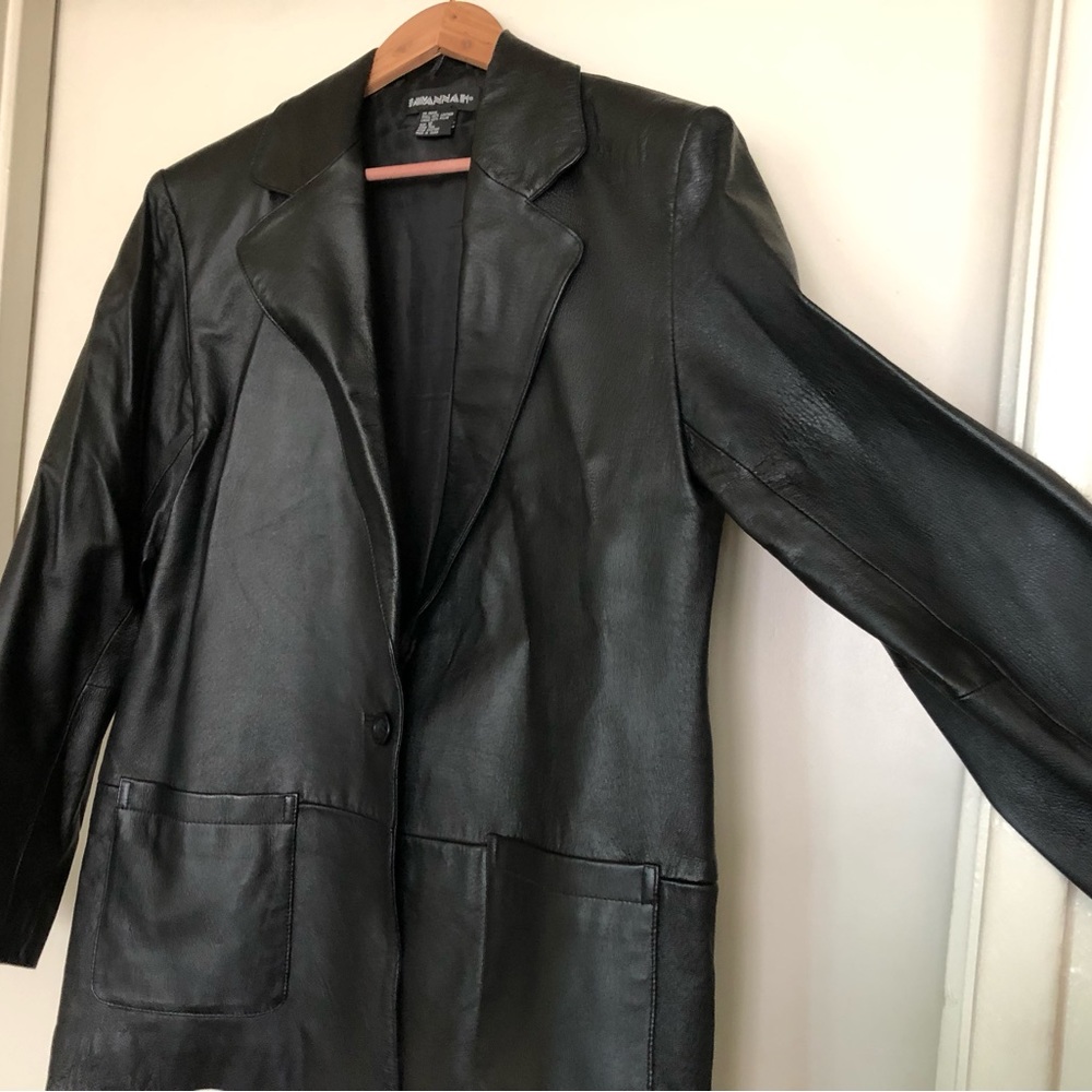 Savannah brand women’s black leather blazer size 12